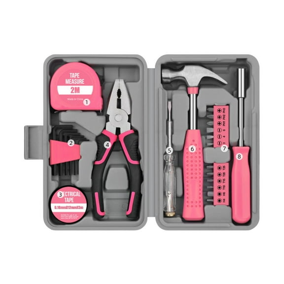24PCS Household Tool Kit with Bits Essential Tools for Home Repairs & Projects