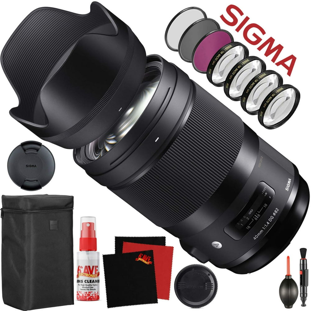 Sigma 40mm f/1.4 DG HSM Art Lens for Sony E (332965) +FLD Filter, CPL