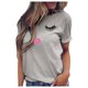 thumbnail image 1 of Hecho para Más Camisa Mujeres Sudadera de Manga Corta con Patrón Casual con Diseño de Pestañas Impreso, Cuello Redondo para el Hogar Y el Trabajo, 1 of 8