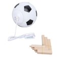 thumbnail image 1 of Veilleuse de football avec support en bois, 3 couleurs, intensité variable, lampe 3D pour garçons et filles, passionnés de football, 1 of 4