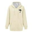 thumbnail image 4 of Womens Hoodies For Women Cute Coconut Tree Print Sports Hoodie Soft Comfortable With Frontal Zipper And Hood Atmungsaktiv Suitable For Spring Fall Easy To Combine M Sweatshirt For Women, 4 of 4