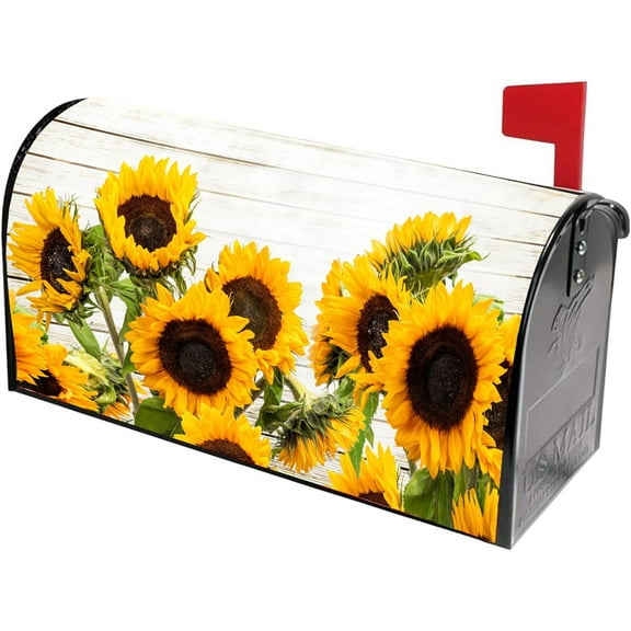 Sunflower Mailbox-Cover Post-Box-Cover for Garden Yard Home Decor Outdoor Decoration 21" Lx 18" W Mailbox Covers (no Magnetic)