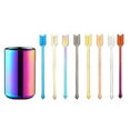 thumbnail image 2 of 9 Pcs Stainless Steel Coffee Stir Sticks with Stirrers Holder, Metal Coffee Stirrer Reusable, Beverage Drink Cocktail Stirrer Swizzle Stirring Sticks - Silver, 2 of 2
