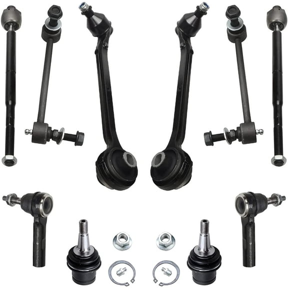 Detroit Axle - 10pc RWD Front Lower Control Arms Tie Rods Ball Joints Sway Bars Replacement for Chrysler 300