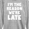 thumbnail image 3 of Instant Message - I'm The Reason Were Late - Toddler & Youth Long Sleeve Graphic T-Shirt, 3 of 6