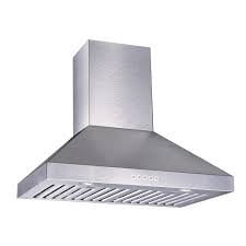 Vissani Hotte Murale Convertible en Pyramide de 30 Pouces 440 Cfm avec Réglage à 3 Vitesses en Acier Inoxydable