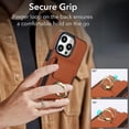 thumbnail image 5 of SaniMore for iPhone 14 Pro Max Case with Metal Rotating Ring Kickstand RFID Blocking Card Slots PU Leather Anti-scractch Wear-resitant Shockproof Wallet Cover for iPhone 14 Pro Max(6.7" 2022), Brown, 5 of 9