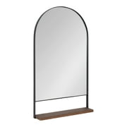 Kate and Laurel Chadwin Wall Mirror with Shelf, Natural/Black 20x34