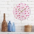 thumbnail image 7 of GZHJMY Round Digital Clock Romantic Pink and Red Love Hearts Creative Decorative Quiet Not Ticking Clock,Bedroom Living Room Bathroom Kitchen Office Wall Ornament (Black 10x10In), 7 of 7