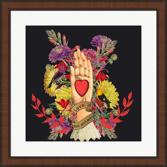 Great Art Now Love Is the Answer by Erika C. Brothers, Framed Wall Art, 19.75W x 19.75H