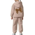 thumbnail image 5 of Tiweut Girls 2pcs Outfits Winter Lined Bow Print Hoodie and Joggers Tracksuit Cloth Suit,6-7 Y, 5 of 7
