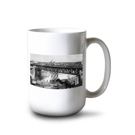 

15 fl oz Ceramic Mug Spokane Washington View of Spokane Falls and Bridge Dishwasher & Microwave Safe