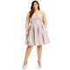 thumbnail image 1 of B. DARLIN Womens Glitter Mini Fit & Flare Dress, ltpaspink, Plus Size, 18W, 1 of 1