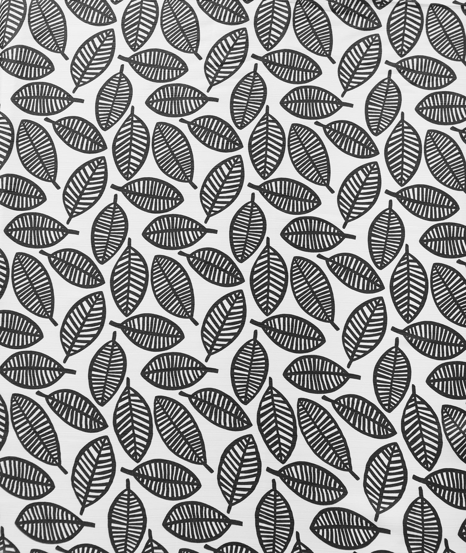 Leaf Block Caviar Black Polyester Canvas Shower Curtain