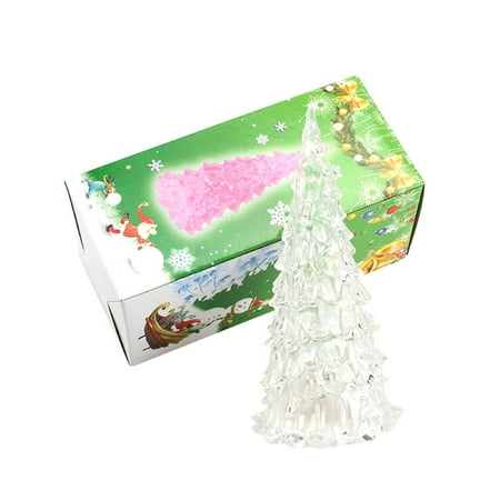 

Morease Acrylic Christmas Tree LED Colorful Crystal Flashing Night Light Mini Crystal Christmas Tree Light