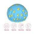 thumbnail image 5 of KLL Duck Swimming Pattern Shower Cap & Bath Cap for Women,Reversible Oversized Waterproof Shower Caps for all Hair Lengths,Elastic Reusable Bathing Hair Cap, 5 of 6