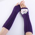 thumbnail image 4 of Femmes Bras Couvre Élastique Protection Pouce Trou Bras Chauffe Hiver Bras Manches, 4 of 10
