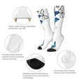 thumbnail image 6 of Daiia Sports Socks Blue Flying Butterflies Printed Novelty Crew Socks for Men Women Knee High Socks Cotton Socks Soft & Breathable Support Unisex Socks, 6 of 9