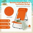 thumbnail image 5 of Costway Set of 2 Beach Chair Portable 3-Position Lounge Chair w/Headrest Orange, 5 of 10