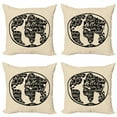 thumbnail image 1 of Hello World Throw Pillow Cushion Case Pack of 4, Layout of Various Languages on World Map Hello Halo Bon Jour Selam, Modern Accent Double-Sided Print, 4 Sizes, Charcoal Grey and Beige, by Ambesonne, 1 of 2