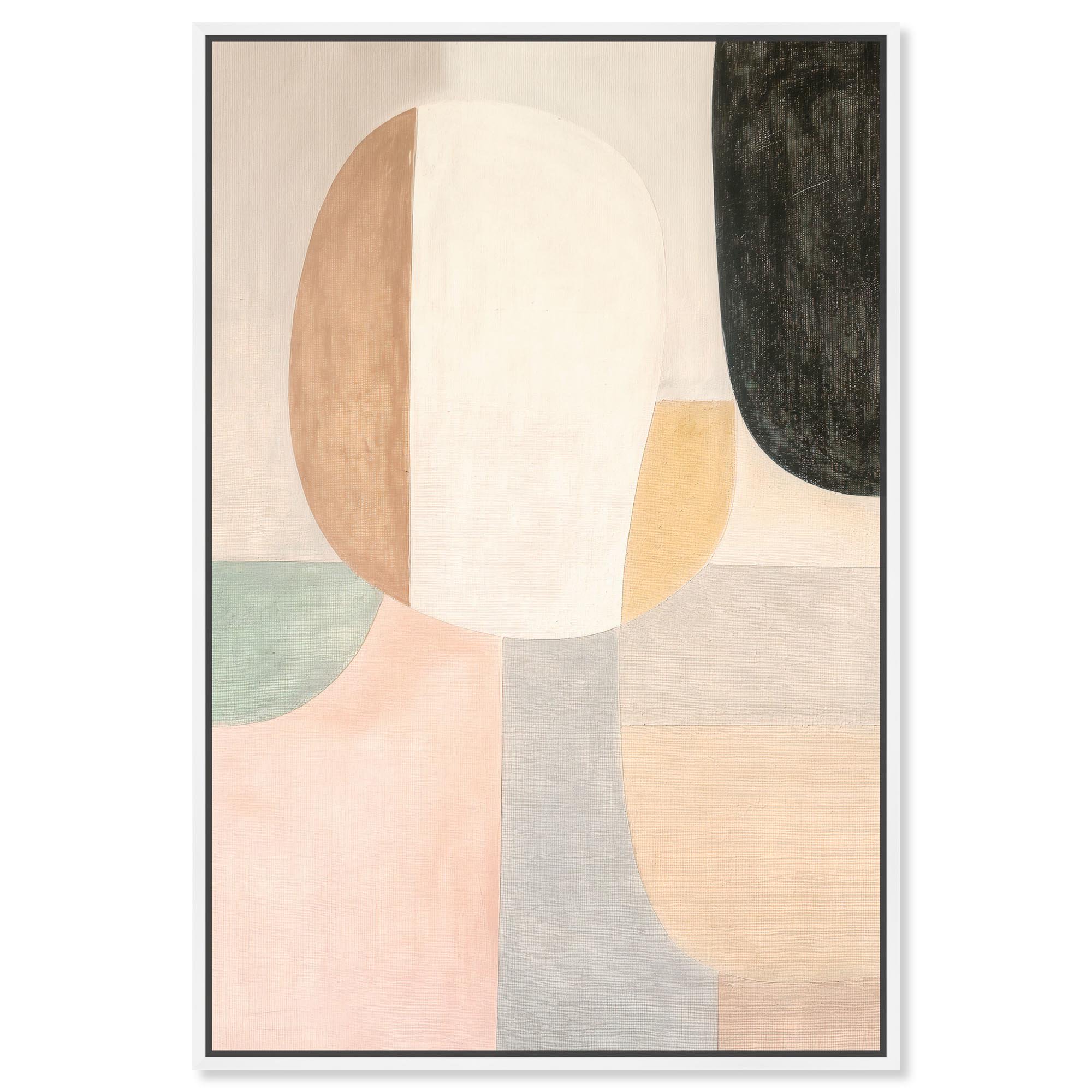 Soft Cubism I Canvas Geometric Abstract by Art Remedy White Frame 36 x 54