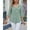 Green, variant on Women's Casual 3/4 Sleeve Henley V-Neck Button Up Pleated Back Blouses Swiss Dot Blouse Tops T-Shirts, Long Sleeve Shirts For Women, Womens Tops Casual, Plain Tshirts For Women