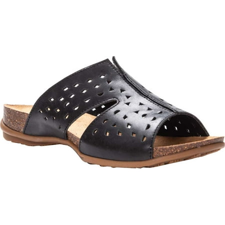 

Women s Propet Fionna Perforated Slide Black Leather 7 B