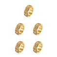 thumbnail image 1 of Minnieouse Anillo de banda Unisex de acero inoxidable, nudillo de boda Retro en capas, joyería de moda para hombres, regalos personalizados, Oro Talla 12 5piezas, 1 of 6