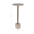 thumbnail image 5 of Travertine Accent Table for Home Decor - Modern Side End Table for Living Room - Decorative Drink Table for Bedroom and Office Spaces - 26", Gold, 5 of 11