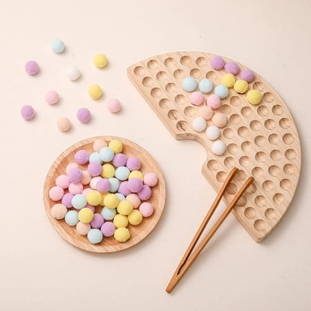 Wooden Peg Board Beads Game Color Sorting Toys Counting Matching Game Bead Counting Fine Motor Skill Montessori Toys for Toddlers