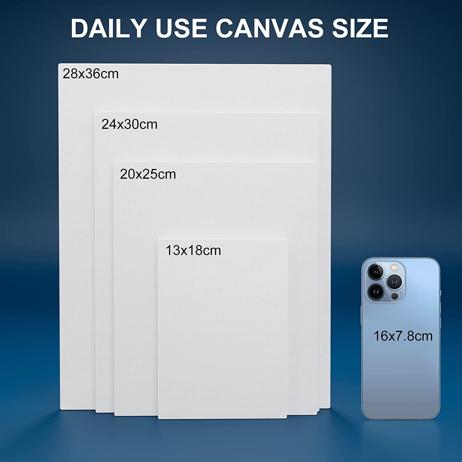 Artkey Canvas Panels 5x7 8x10 9x12 11x14 inch 24-Pack, Acid-Free 100% Cotton for Painting for Adult