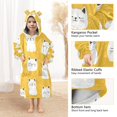 thumbnail image 4 of Wearable Blanket with Sleeves and Pocket Oversized Hooded Sweatshirt 3-14 YR White Cat with Yellow Background L, 4 of 7
