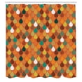 thumbnail image 3 of Ambesonne Geometric Shower Curtain, Raindrops Doodle Style, 69"Wx70"L, Orange White, 3 of 3