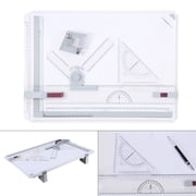 A3 Drawing Board Table with Parallel Motion and Adjustable Angle, Metric Measuring System,with Assorted Drawing & Drafting Tools
