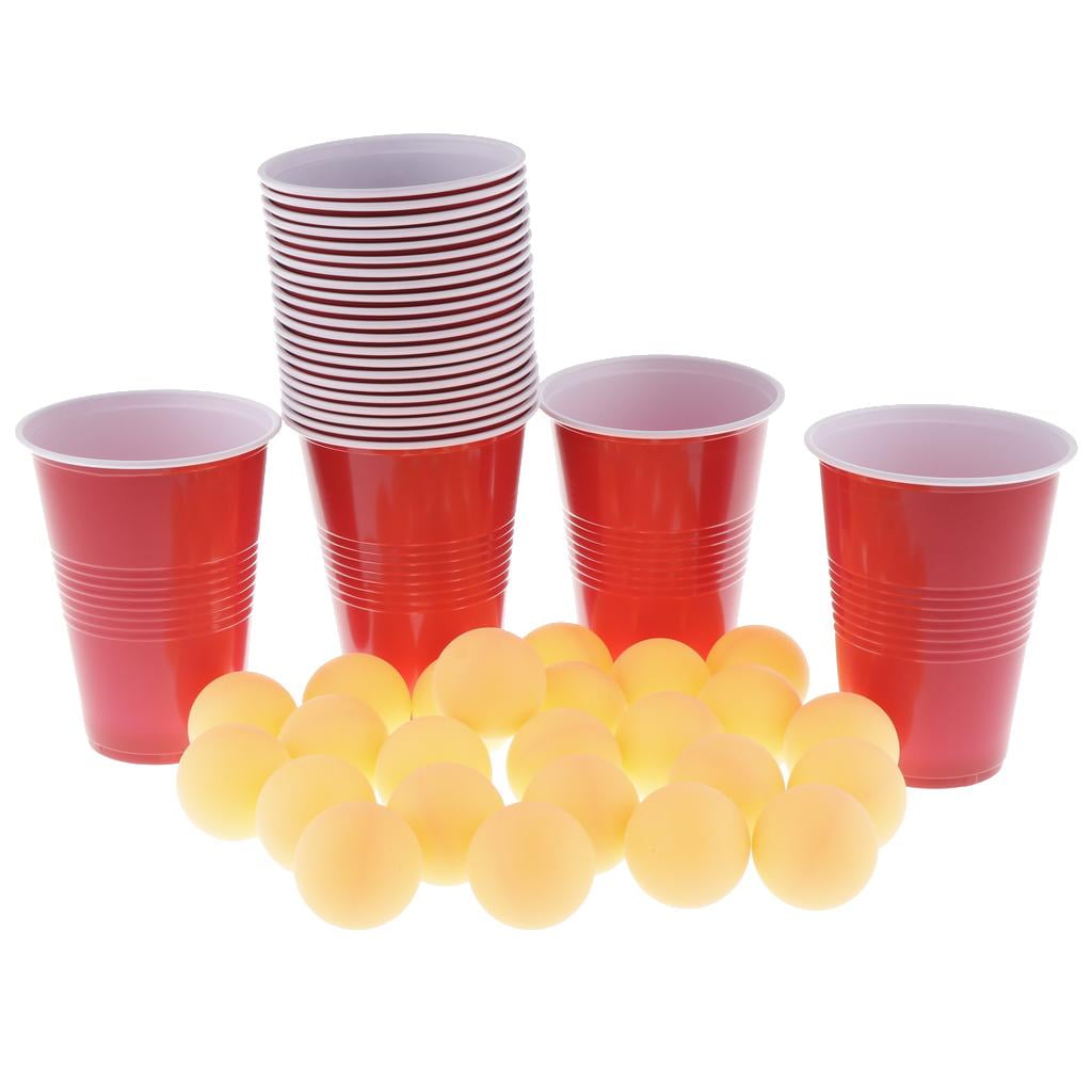 24  Pong Balls Fun Holiday College Party Wine Tool Beer Pong 24 Cups 