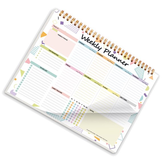 Weekly Planner Notebook 9.76x7.28Inch for Weekly Plan Schedules Task Coil-binding Weekly Journal Notepads for Journaling