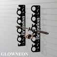 thumbnail image 2 of GLOWNEON Personalized Fish Swarm Fishing Rod Rack, Metal Wall Mounted Pole Holder for Garage, 2 of 6
