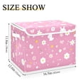 thumbnail image 3 of Rabbits and Flowers Foldable Storage Bin with Lid and Handle Collapsible Storage Box 16.5 x 12.6 x 11.8 inches, 3 of 7