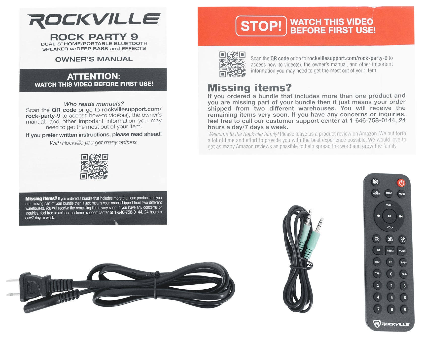 Rockville Rock Party 9 Dual 8" Portable Bluetooth Speaker, 1000W, LED, Karaoke