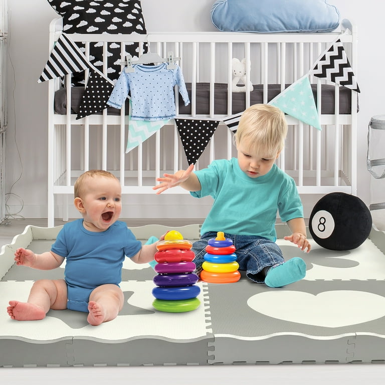 Baby Play Mat Tiles Extra Large Thick Non-Toxic Foam Floor Puzzle Mat  Interlocking Activity Playmat for Infants Toddlers Kids Crawling Tummy Time