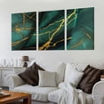 thumbnail image 2 of nygtbtfer Green Gold Canvas Wall Art 3 Piece Abstract Dark Green Golden Lines Picture Prints for Living Room Home Decor Framed 12x16x3pcs, 2 of 4