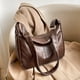 thumbnail image 4 of Bolso de hombro holgado de cuero vegano para mujer bolso casual tote para trabajo Compras de viaje, 4 of 7