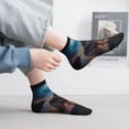 thumbnail image 5 of Bingfone Moonlit Night Sky Wolf Design Patterned Men's Women's Casual Cotton Socks, 5 of 5