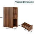 thumbnail image 3 of MIYZEAL Narrow Walnut Nightstand Set of 2, 23.62" Tall Small Bedside Table with 2 Drawers & Open Compartment, Slim Side End Table, Mid-Century Modern Night Stand for Bedroom, Small Spaces, 3 of 10
