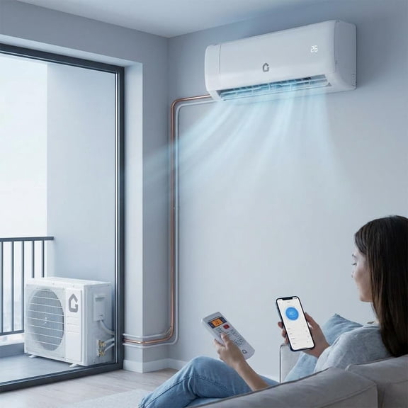 9000/12000/18000/24000 BTU Mini Split Air Conditioner & Heat Pump, Cools Heats Up to 650 Sq.Ft, 18.5/21/22 SEER2 Inverter, WiFi/Alexa Control, Complete Installation Kit