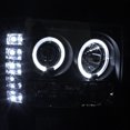 thumbnail image 3 of AKKON - For GMC Sierra [Dual LED Ring] Black Smoked Headlight + [C-SHAPE LED] Tail Brake Lights Lamp Set, 3 of 7