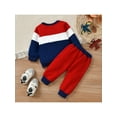 thumbnail image 5 of Toddler Baby Boys Girls Clothes Sets 3M 6M 9M 12M 24M Sport Style Long Sleeve Striped Sweatshirt Pullover Top Letter Pants, 5 of 9