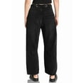 thumbnail image 3 of Womens Loose Horseshoe Jeans Wide Leg Patchwork Low Rise Denim Pants with Pockets Black XL, 3 of 5