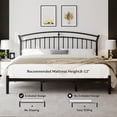 thumbnail image 4 of Winkalon King Size Metal Platform Bed Frame with Victorian Style Iron-Art Headboard, Easy Assembly, Under Bed Storage, No Box Spring Required, Black, 4 of 8