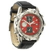Mens Black Leather Strap Chronograph Watch